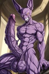 ai_generated balls beerus big_balls big_penis cock cocky69 dragon_ball_super excessive_size long_penis muscles muscular muscular_male veins veiny_muscles veiny_penis