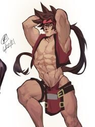 guilty_gear male male_only sean_sketches seansketches sol_badguy solo_male thong underwear