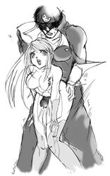 1boy 1girls artist_request blush bodysuit captain_falcon cum f-zero female frottage human male metroid monochrome nintendo penis samus_aran straight super_smash_bros. super_smash_bros._brawl text thigh_sex thighs uncensored zero_suit zero_suit_samus