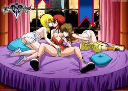 bbmbbf bed closed_eyes dildo disney female kairi kingdom_hearts kingdom_hearts_chain_of_memories kingdom_hearts_ii lowres masturbation multiple_females multiple_girls namine nipples nobody_(kingdom_hearts) olette palcomix panties_aside smooth_fur spread_legs square_enix threesome yuri