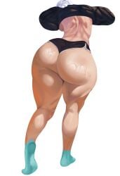 1female back_view baldur's_gate_3 big big_ass booty_shorts cyrosucre feet huge_ass oil oiled oiled_skin shadowheart socks soles soles_of_feet_in_socks sports_bra sports_shorts sportswear sweat sweatdrop sweating sweaty_ass sweaty_butt