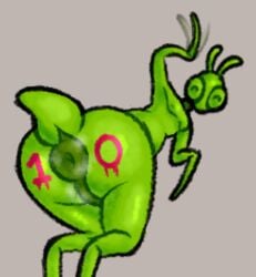 2025 antennae_(anatomy) anthro anthro_only anus ass ass_focus balls big_ass big_butt biped donut_anus green_body hhbrother huge_ass huge_butt looking_at_viewer looking_back looking_back_at_viewer male male_focus male_only mantis nipples number_on_body oc praying_mantis puffy_anus solo solo_male tagme tail waving waving_at_viewer writing_on_ass writing_on_body