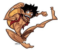 1boy big_penis gay iñaki_godoy jabanxo male male_only monkey_d_luffy monster_cock nude one_piece penis yaoi