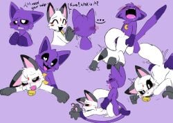 absurd_res ahe_gao anthro bell bell_collar bodily_fluids canid canine catnap_(poppy_playtime) cheek_tuft collar cum cum_inside doggy_style domestic_cat drooling duo excited excited_for_sex facial_tuft felid feline felis female feral fox from_behind_position fur genital_fluids hi_res ki_kidrew kiri_(ki_kidrew) looking_pleasured male male/female mammal mob_entertainment multicolored_body multicolored_fur nude poppy_playtime purple_body rough_sex saliva sex simple_background smiling_critters tears tongue tongue_out tuft white_body