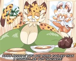 animal_humanoid animal_print anthro apron big_breasts big_penis breasts brown_body brown_fur bulge clothing dialogue duo english_text erection extreme_size_difference eye_contact felid feline female fur genitals green_clothing hair hi_res huge_breasts huge_cock humanoid hyper hyper_breasts jungle_background larger_female leopard leopard_cat leopard_print leopard_spots looking_at_another looking_back male male/female mammal mammal_humanoid mature_female mouse mouse_ears mouse_humanoid mouse_tail multicolored_body multicolored_ears multicolored_fur multicolored_hair murid murid_humanoid murine murine_humanoid pantherine paws penis pink_body pink_fur prionailurus rat rodent rodent_humanoid rogywantscoffee size_difference smaller_male spots text yellow_body yellow_fur