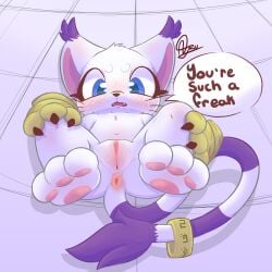 1:1 2025 3_fingers 3_toes absurd_res accessory anthro anus arustuff ass bandai_namco blue_eyes blush blush_lines bodily_fluids butt_from_the_front chest_tuft circle_eyebrows claws clitoris clothing cute_fangs dialogue digimon digimon_(species) digital_drawing_(artwork) digital_media_(artwork) dipstick_ears ear_markings english_text eyebrows eyelashes fangs feet female female_anthro finger_claws fingers fur furgonomics gatomon genital_fluids genitals gloves hands_on_legs handwear head_tuft hi_res jewelry legs_up looking_at_viewer lying multicolored_ears on_back open_mouth paw_gloves pawpads paws pussy ring semi-anthro signature simple_background solo speech_bubble spread_legs spreading tail tail_accessory tail_jewelry tail_ring talking_to_viewer teeth text toes tuft vaginal_fluids whiskers white_body white_fur