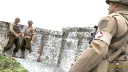 army exhibitionism gay gay_male gay_sex medal_of_honor_airborne military mutual_masturbation outdoors soldier soldiers tommys_eagle_hq uniform voyeur ww2