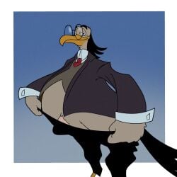 1:1 absurd_res accipitriform anthro avian beak bedknobs_and_broomsticks bird bob-jiggles brown_body brown_fur clothing disney erection erection_under_clothing eyebrows eyewear fur genitals glasses hair half-closed_eyes hi_res holding_clothing holding_object long_legs looking_at_viewer male narrowed_eyes necktie penis secretary_bird secretary_bird_(bedknobs_and_broomsticks) simple_background slightly_chubby slit_penis smile smiling_at_viewer smirk smirking_at_viewer solo suit tented_briefs thick_eyebrows undressing wearing_glasses winged_arms wings yellow_beak yellow_legs