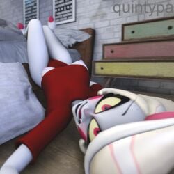 1female 1girls 3d 3d_(artwork) 3d_model 3d_render autor:quintypa charlie_morningstar_(hazbin_hotel) sfm tagme