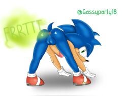 anthro ass balls blue_body blue_fur clothing eulipotyphlan fart fart_cloud fart_fetish footwear fur gassy genitals gloves handwear hedgehog hi_res looking_at_viewer male male_farting mammal nude penis red_clothing red_footwear red_shoes sega shoes solo sonic_(series) sonic_the_hedgehog sonic_the_hedgehog_(series) supersonicparty18 tail
