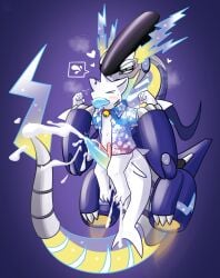 2_penises absurd_res aloha_shirt animal_genitalia animal_penis anthro anthro_on_feral bodily_fluids clothing cocoshark_(hacony) cum digital_drawing_(artwork) digital_media_(artwork) diphallia diphallism duo feral fin fish front_view fur future_pokemon generation_9_pokemon genital_fluids genitals gradient_penis held_up hemipenes hi_res ivxair3p larger_feral larger_male legendary_pokemon long_tail long_tongue male male/male marine miraidon multi_genitalia multi_penis nintendo paradox_pokemon pattern_clothing pattern_shirt pattern_topwear penis pink_penis pokemon pokemon_(species) purple_body sex shark shirt size_difference smaller_anthro smaller_male tail tapering_penis teal_penis thigh_sex tongue tongue_in_mouth topwear white_body white_fur yellow_penis zoophilia
