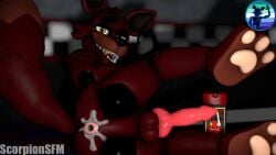 16:9 2025 3d_(artwork) anthro anthro_focus ass balls canid canine digital_media_(artwork) download erection eye_patch eyewear five_nights_at_freddy's fox foxy_(fnaf) fur genitals hi_res hook male mammal nsfw nude penis scorpionsfm scottgames solo source_filmmaker_(artwork) tail widescreen