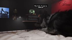 1animal 1girls canine doggy_style domestic_dog female female_on_feral final_fantasy_vii final_fantasy_vii_remake flamatactica indoors literal_doggy_style nude nude_female stream_chat streaming tagme tifa_lockhart video zoophilia