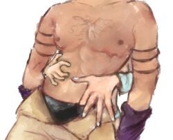 2boys gyro_zeppeli johnny johnny_joestar jojo's_bizarre_adventure male male_only partially_clothed steel_ball_run yaoi