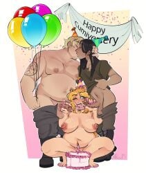 2boys1girl big_breasts bileshroom birthday_cake bisexual bisexual_male bisexual_sandwich bisexual_threesome breasts breasts_out cake chubby chubby_female chubby_male cum cum_drip cum_in_mouth cum_on_body cum_on_face cumshot dragon_[jason] female handjob jerking jerkingoff jerkingoff_another kissing komodo_[michael] large_breasts lolly_(kapibarachxn) male masturbating_other masturbation medium_penis oral oral_creampie oral_sex penis penis_out pierced_genitals pierced_penis stroking_cock stroking_penis the_price_of_flesh threesome veiny_penis