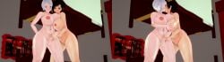 1girl1futa female milf milf_futa red_hair ruby_rose rwby stormstriker white_hair willow_schnee