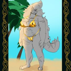 big_breasts bikini breasts cleavage female furry gwynn_(kuroinosolitude) huge_breasts kuroinsolitude pokemon pokemon_(species) samurott tagme thick_thighs wide_hips