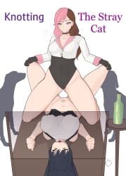 black_hair blake_belladonna bottle breasts brown_eyes brown_hair canine choker dogs dominant dominant_female faunus gloves heterochromia lock long_hair medium_breasts more_at_source multicolored_hair neo_(rwby) neovixtadiz partially_clothed pawprint pink_eyes pink_hair restrained rwby silhouette smug smug_face submissive submissive_female tagme tied_up two_tone_hair yellow_eyes zoophilia
