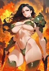 2d ai_generated big_breasts bikini bikini_armor breasts doom doom_slayer_(doom) doomgal female female_focus female_only fire genderswap genderswap_(mtf) rule_63 solo solo_female solo_focus tagme