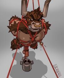 2025 angry animal_genitalia animal_penis ans anthro anthro_focus arm_hair arm_tuft ball_pulling ball_rope ball_stretching balls biceps bit_gag bodily_fluids body_hair bondage bound bovid bovine brown_eyes brown_hair bucket cattle chest_hair chest_tuft container cum cum_collecting cum_drip cum_in_container cum_in_jar dripping erection european_mythology facial_piercing gag gagged genital_fluids genital_rope genitals greek_mythology hair hairy hairy_legs half-erect hands_tied hands_tied_behind_back hi_res horn jar lactating leg_tuft legs_tied lewdiasa male male_lactation mammal medial_ring milking_cum minotaur muscular mythology nipple_milking nipple_piercing nipple_ring nipple_ring_pull nipples nose_piercing nose_ring pecs penile penis penis_milking piercing restraints ring_piercing rope rope_bondage rope_harness shadow shoulder_hair shoulder_tuft simple_background solo tuft