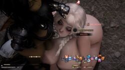 3d afk away blowjob debuff dickgirl escape_attempt face_fucking fellatio final_fantasy_xiv futanari game_mechanics gameplay_mechanics goblin gpose(ffxiv) head_grab hud intersex lalafell oral penis penznezlala size_difference small_dom_big_sub status_effect sucking_penis used_as_an_object used_like_a_toy