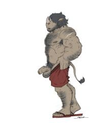 2025 5_toes abs anthro arm_hair armpit_hair balls belly_hair body_hair bottomwear bottomwear_down butch_(madboart) chest_hair clothed clothing deltoids facial_hair feet flaccid flip_flops footwear forearm_hair forearms foreskin genitals hair hair_over_eyes hairy hairy_balls happy_trail hi_res horn humanoid_genitalia humanoid_penis leg_hair madboart male mammal muscular muscular_male nails navel nipples oops partially_clothed pecs penis plantigrade pubes pulling_up_pants rhinoceros sandals shoes shorts shorts_down shorts_only shoulder_hair side_view simple_background solo toenails toes topless vein veiny_penis white_background