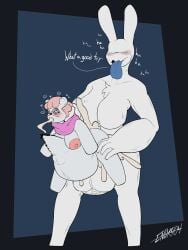 absurd_res animate_inanimate anthro ass balls big_balls big_breasts blue_body blue_tongue blush bodily_fluids breasts bunbun_(yomi_hustle) butt_grab colored cum cum_from_mouth cum_from_nose cum_in_ass cum_in_mouth cum_in_nose cum_inside cum_splatter cum_through demon dialogue dirty_talk dizzy endr404 eyeless featureless_breasts female fleshlight_position futanari genital_fluids genitals gripping_clothes gynomorph gynomorph/female hair hand_on_butt hashi_bleu hi_res hooves huge_balls huge_breasts inflation intersex intersex/female lagomorph larger_gynomorph larger_intersex laugh living_plushie mammal motion_lines nub_feet penetration plantigrade plushie red_hair scarf scruff_grab simple_background size_difference smaller_female smaller_penetrated tagme teddy_bear_(species) tongue watermark white_body yomi_hustle