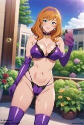 ai_generated asckarit daphne_blake garden purple_latex scooby-doo