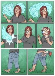 1female 1girls absurd_res bubbeh canid canine fox happy_transformation hi_res human mammal transformation wuffkitty_(character)