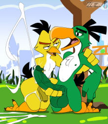 2boys accurate_art_style angry_birds angry_birds_classic angry_birds_friends angry_birds_seasons avian avian_legs avian_penis beak big_dick brushing chuck_(angry_birds) cum_drip cum_in_floor cumshot eyaculation feathers green_feathers green_skin hal_(angry_birds) in_floor johnithanial masturbation open_beak pig_(angry_birds) rovio rovio_animation rovio_entertainment sega slingshot vector vector_art vector_art_style vector_trace vectorized yellow_body yellow_feathers yellow_skin