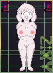 1girls aged_up arms_behind_back asriel_dreemurr big_breasts breasts naked naked_female pixel_art rule_63 self_upload solo solo_female undertale undertale_(series) zixy