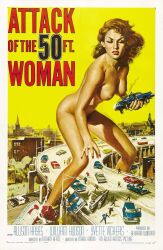 ai_assisted attack_of_the_50_feet_woman breasts breasts giantess nipples nude nude_female poster vagina