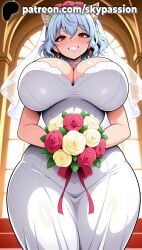 1girls 2025 ai_assisted ai_generated anime artist_name bangs blue_hair blush bouquet breasts bridal_veil bride bust cat_ears cat_girl chest clothed_female dress earrings eyebrows_visible_through_hair female female_focus female_only flower giant_breasts gloves hair_between_eyes heavy_breasts hi_res high_quality high_resolution highres holding_bouquet huge_boobs huge_breasts hunter_x_hunter indoors jewelry long_hair looking_at_viewer massive_boobs massive_breasts neferpitou patreon patreon_username pink_rose purple_rose red_eyes red_rose rose skypassion smile solo stable_diffusion teeth veil watermark wedding_dress wedding_veil white_dress white_gloves white_rose yellow_rose