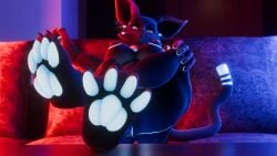 16:9 4k 808_(hi-fi_rush) absurd_res anthro breasts felid feline female furniture genitals hi-fi_rush hi_res huge_filesize looking_at_viewer mammal microsoft paws pussy sofa solo tail tango_gameworks thicchips widescreen