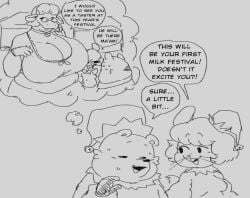 anthro anthro_bear anthro_cow anthro_only bbw bear bovine cheating cheating_boyfriend cheating_husband chinchilla chubby chubby_anthro cleavage cleavage_dress clothed clothed_female clothed_male clothing comic comic_page comic_strip dialogue english english_dialogue english_text furry furry_only gilf glasses hat huge_breasts imminent_sex infidelity necklace no_nude no_sex old_woman older_female olozva short_hair size_comparison size_difference sweat