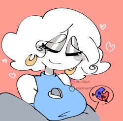 1boy 1boy1girl 1girl 1girls blush cloudy_(dandy's_world) dandy's_world dandy's_world_oc dandys_world eltortillas9 eltortillas_(artist) magnet_(dandy's_world) oc request titjob white_body white_hair