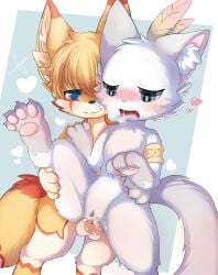 2022 ame_kitsune anthro anthro_on_anthro anthro_penetrated anthro_penetrating anthro_penetrating_anthro balls bodily_fluids canid canine cum cum_in_pussy cum_inside domestic_cat duo ejaculation felid feline felis female female_penetrated fox genital_fluids genitals hi_res kemono male male/female male_penetrating male_penetrating_female mammal penetration penile penile_penetration penis penis_in_pussy pussy sex smile vaginal_penetration vaginal_penetration