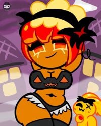 cookie_run cookie_run_kingdom gooeyskeleton lingerie orange_hair pumpkin_pie_cookie solo solo_female