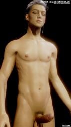 1boy 3d dantejackal dead_by_daylight dick male_focus male_only naked_male nude penis purple_hair the_trickster yellow_eyes