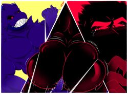 anal anal_sex avian avian_humanoid bara beefy_demon_acc big_ass blush corviknight crow crying crying_while_penetrated crying_with_eyes_open demon ethan_(beefy_demon_acc) fast_thrusts from_behind gay jockstrap jockstrap_only jockstrap_pull penis pokemon_(species) rough_sex sharp_teeth tears tears_of_pleasure veiny_penis