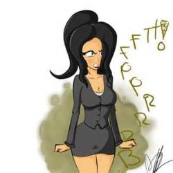 1girls big_breasts black_hair black_hair_female blush blushing_female breasts cleavage clenched_fists clenched_hands curvaceous curvy curvy_body curvy_female curvy_figure doodoojones_(artist) embarrassed embarrassed_female eye_covering_bang fart fart_cloud fart_fetish farting gassy gassy_female green_gas green_gas_cloud hips hips_wider_than_shoulders low_res lowres office_clothing office_girl office_lady office_skirt old_art onomatopoeia ponytail red_lipstick short_skirt simple_background slim_thick slim_waist source_deleted source_not_archived wasp_waist white_background