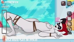 2d 2d_(artwork) 2d_animation animated batman_(series) blush blush blush_lines bouncing_breasts cel_shading closed_eyes day dc dc_comics dotartnsfw female finger_fuck fingering fingering_self fingers harley_quinn harley_quinn_(classic) highres hole_house laying_down laying_on_back laying_on_bed legs legs_apart mask masked masked_female masturbating masturbation moan moaning moaning_in_pleasure mp4 on_back on_bed one_handed_masturbation rope rope_bondage side_view sideboob skirt skirt_lift small_breasts sound squirt squirting tagme vaginal_juices vaginal_masturbation vaginal_penetration video window