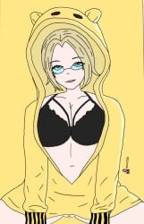 big_breasts bloodstrike breasts emma_(bloodstrike) female lace_bra looking_at_viewer pussy simple