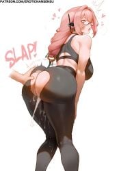 1girls 2d 2d_(artwork) ai_assisted ai_generated artist_name asaba_harumasa ass ass_grab breasts color cum cum_in_pussy cum_overflow cumdrip digital_drawing_(artwork) erotic_nansensu female female_focus female_only large_ass large_breasts light-skinned_female light_skin patreon_username pussy simple_background solo_focus thick_thighs thighs torn_clothes torn_clothing tsukishiro_yanagi watermark wide_hips zenless_zone_zero
