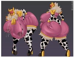 abstract_background absurd_res alien animal_print animal_print_bikini armor ass big_breasts big_butt bikini bioware bodily_fluids breast_grab breasts butt_grab clothing cow_costume cow_print cow_print_bikini cowbell curvy_figure electronic_arts female footwear gigantic_breasts gold_(metal) gold_jewelry grabbing_own_breast hand_on_breast hand_on_butt hand_on_own_butt headgear helmet hi_res high_heels huge_breasts huge_butt humanoid jewelry lactating mass_effect pattern_bikini pattern_clothing pattern_swimwear pink-skinned_female pregnant pregnant_female quarian shoes solo sweat swimwear two-piece_swimsuit ugly_female viola_bat voluptuous