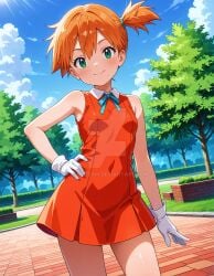 2025 4kids_entertainment ai_generated anime blue_hairband cream_the_rabbit cream_the_rabbit_(cosplay) deviantart drawing elryusam green_eyes kasumi_(pokemon) meta nintendo not_porn orange_cheeks orange_dress orange_hair pokemon sega sonic_(series) sonic_the_hedgehog_(series) white_gloves