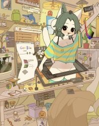 1girls 5_fingers android annoying_orange anthro blinky_(pac-man) blush bongo_cat bra cactus canid canine chair creeper crop_top deltarune desk detailed_background dinosaur_(google_chrome) diogenes discord discord_(app) domestic_cat domestic_dog doremifaso64 english_text felid feline felis female furry gaming_chair getting_over_it ghost google grey_hair hi_res highres holding_object logo looking_at_viewer medium_breasts medium_hair minecraft mojang monitor no_panties nyan_cat orange_(annoying_orange) pac-man pac-man_(series) pipimi pokeball pop_team_epic popuko sans_au shaded smile smiling solo temmie temmie_(deltarune) temmie_(undertale) text text_bubble the_legend_of_zelda thighhighs thighs triforce triforce_symbol twitter ufo undertale waving waving_at_viewer white_fur wumpus x_(social_media)