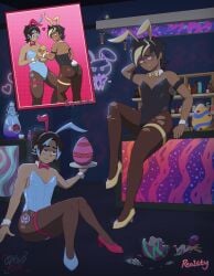 ass bulge bunny_boy bunny_costume bunny_ears bunny_tail bunnysuit cute cute_face femboy femboy_only femboys fortnite gay high_heels leggings remi_(fortnite) ripped_leggings sulk_(fortnite)