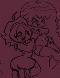arm_around_partner breast_grab breast_squeeze breasts cheating cheating_girlfriend chubby cuckold female friday_night_funkin girlfriend_(friday_night_funkin) grabbing_another's_breast grabbing_breasts grabbing_from_behind hand_on_hip heart looking_at_another nene_(newgrounds) newgrounds ntr red_dress saliva saliva_string saliva_trail sketch thick_thighs triaaa wide_hips yuri