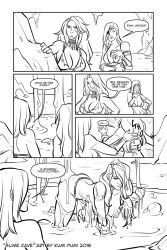 2girls athletic_female blizzard_entertainment comic comic_page dialogue human human_(world_of_warcraft) kumi-pumi line_art multiple_girls original_character rowena snowblind warcraft world_of_warcraft